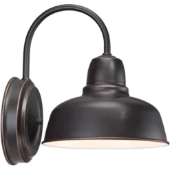 John Timberland Urban Barn Rustic Industrial Farmhouse Outdoor Wall Light Fixtures Set Of 2 Oil Rubbed Bronze Gooseneck Arm 11 1/4" For Post Exterior -John Timberland GUEST f867f50a 2ffc 46a1 a5aa 3f8c71203c69