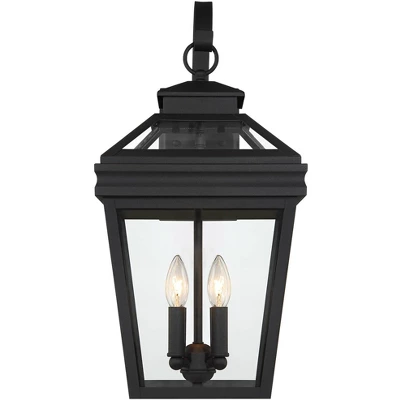John Timberland Stratton Street Mission Outdoor Wall Light Fixture Textured Black Lantern 22" Clear Glass For Post Exterior Barn Deck House Porch Yard 3 John Timberland Stratton Street Mission Outdoor Wall Light Fixture Textured Black Lantern 22" Clear Glass For Post Exterior Barn Deck House Porch Yard - Image 3