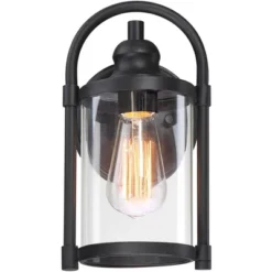 John Timberland Rustic Farmhouse Outdoor Wall Light Fixtures Set Of 2 Black 10 1/4" Clear Glass For Exterior Barn Deck House Porch Yard Patio Outside -John Timberland GUEST fae399a4 7de1 44f1 b066 6a0111d6e440